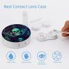 VHPVHP Contact Lenses Case Kit, Skull Trippy Psychedelic Contact Lens Case with Mirror,Portable Contact Box Travel Kit with Tweezers Remover for Outdoor And Office Daily Use view 3