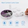 VHPVHP Contact Lenses Case Kit, Purple Japanese Cherry Blossom Contact Lens Case with Mirror,Portable Contact Box Travel Kit with Tweezers Remover for Outdoor And Office Daily Use view 3