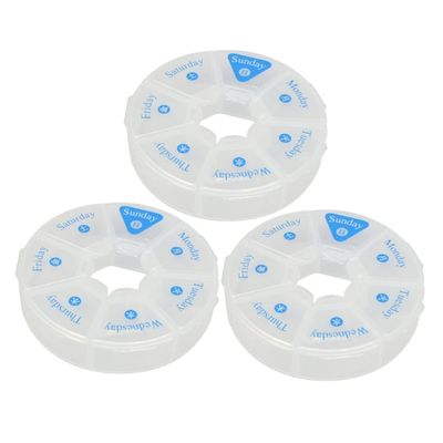 3pcs Portable Medicine Organizer Travel Case Compartments Material for Fish Oil and Vitamins Medication Reminder for Daily Use