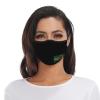 Flag of Dominica Face Mask Washable Reusable Adults Breathable with 2 Filters Black view 2