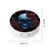 VHPVHP Contact Lenses Case Kit, Skull Blue Rose Contact Lens Case with Mirror,Portable Contact Box Travel Kit with Tweezers Remover for Outdoor And Office Daily Use view 2