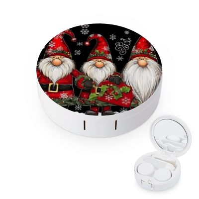 VHPVHP Contact Lenses Case Kit, Gnome Contact Lens Case with Mirror,Portable Contact Box Travel Kit with Tweezers Remover for Outdoor And Office Daily Use