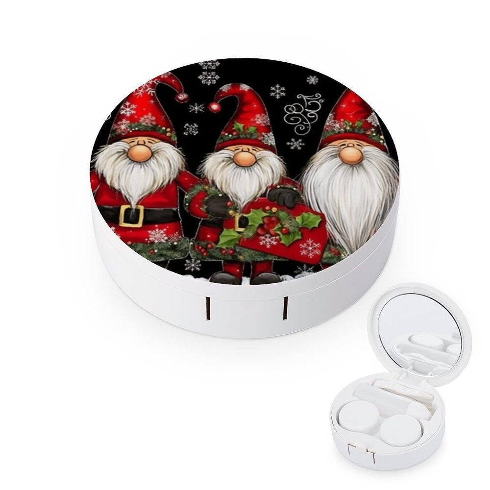 VHPVHP Contact Lenses Case Kit, Gnome Contact Lens Case with Mirror,Portable Contact Box Travel Kit with Tweezers Remover for Outdoor And Office Daily Use