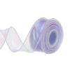 MECCANIXITY 1 1/2" Wide Sparkly Sheer Wired Organza Ribbon Pastel Shimmer Iridescent Chiffon Ribbons 10 Yard Lavender Purple for Gift Wrapping Bouquet Wedding Bows view 1