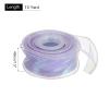 MECCANIXITY 1 1/2" Wide Sparkly Sheer Wired Organza Ribbon Pastel Shimmer Iridescent Chiffon Ribbons 10 Yard Lavender Purple for Gift Wrapping Bouquet Wedding Bows view 2