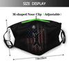 USA Flag Volleyball Face Mask Washable Reusable Adults Breathable with 2 Filters Black view 4