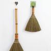 2pcs Natural Grass Asian Duster Whisk Broom Dustpan Brush Wooden Handmade Thai Sweeper Soft Straw Broom Cleaning Broomstick for Dusting Sweeping Garbage view 3