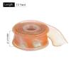 MECCANIXITY 1 1/2" Wide Sparkly Sheer Wired Organza Ribbon Pastel Shimmer Iridescent Chiffon Ribbons 10 Yard Orange for Gift Wrapping Bouquet Wedding Bows view 2