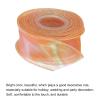 MECCANIXITY 1 1/2" Wide Sparkly Sheer Wired Organza Ribbon Pastel Shimmer Iridescent Chiffon Ribbons 10 Yard Orange for Gift Wrapping Bouquet Wedding Bows view 3