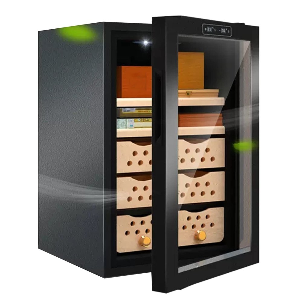 Electronic Cigar Cabinet Constant Humidity Cigar Humidor Smart Cigar Cabinet Cedar Wood Humidor Adjustable Humidity