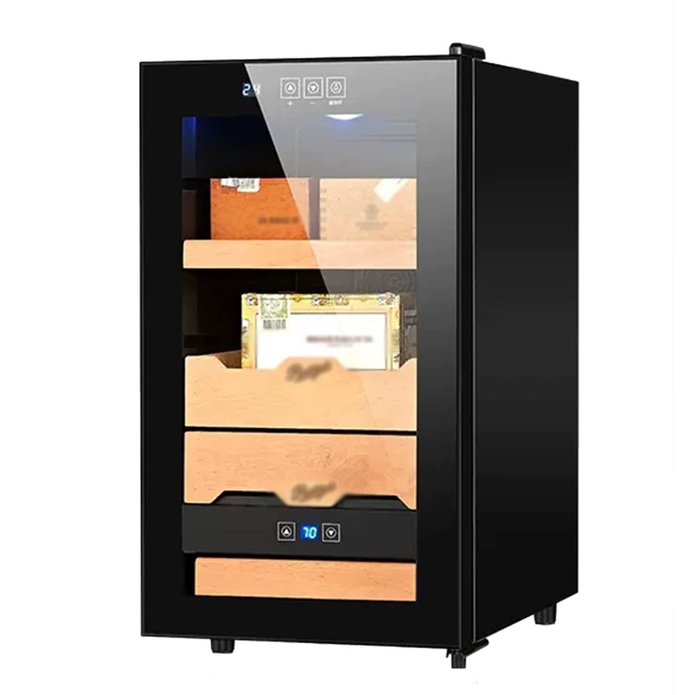 Electronic Cigar Cabinet Constant Temperature Cigar Humidor Humidity Control Cigar Cabinet Cedar Wood Shelf 60-80% Humidity Adjustment