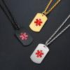 AMRECH Medical Alert ID Pendant Necklace for Men Women Gastric Bypass Stainless Steel Emergency Identification Dog Tag Necklaces Health Alert Monitoring Systems view 2