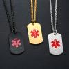 AMRECH Medical Alert ID Pendant Necklace for Men Women Gastric Bypass Stainless Steel Emergency Identification Dog Tag Necklaces Health Alert Monitoring Systems view 3