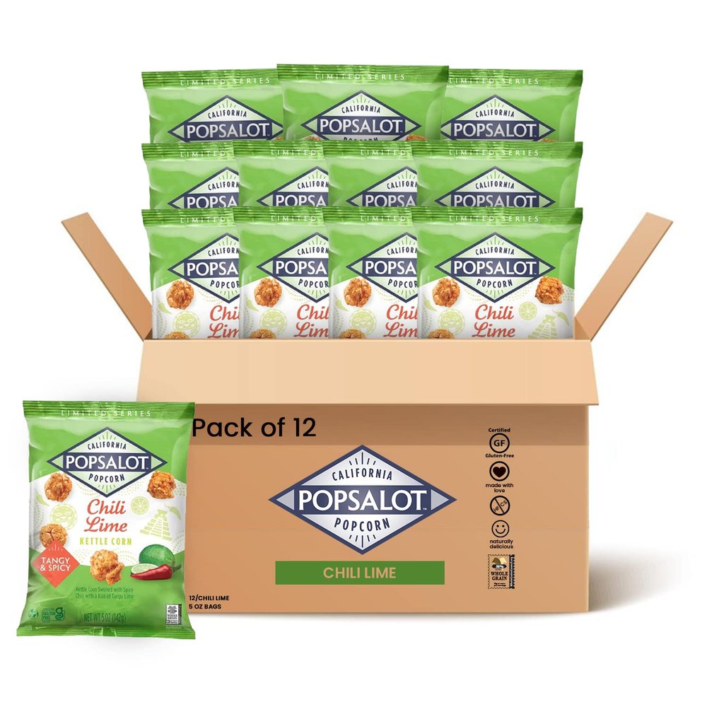 Popsalot-Gourmet Popcorn | Oven-Baked | Gluten-Free | Air-Popped | Flavored Popcorn Gourmet | Popcorn Snack Packs | Pop-Corn Snack Ready to Eat in Every Movement (Chilli Lime)