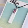1 Natural Selenite Gypsum Pendant, Rock Mineral Specimen, Jewelry, DIY Gift, Souvenir,red,1pcs view 1
