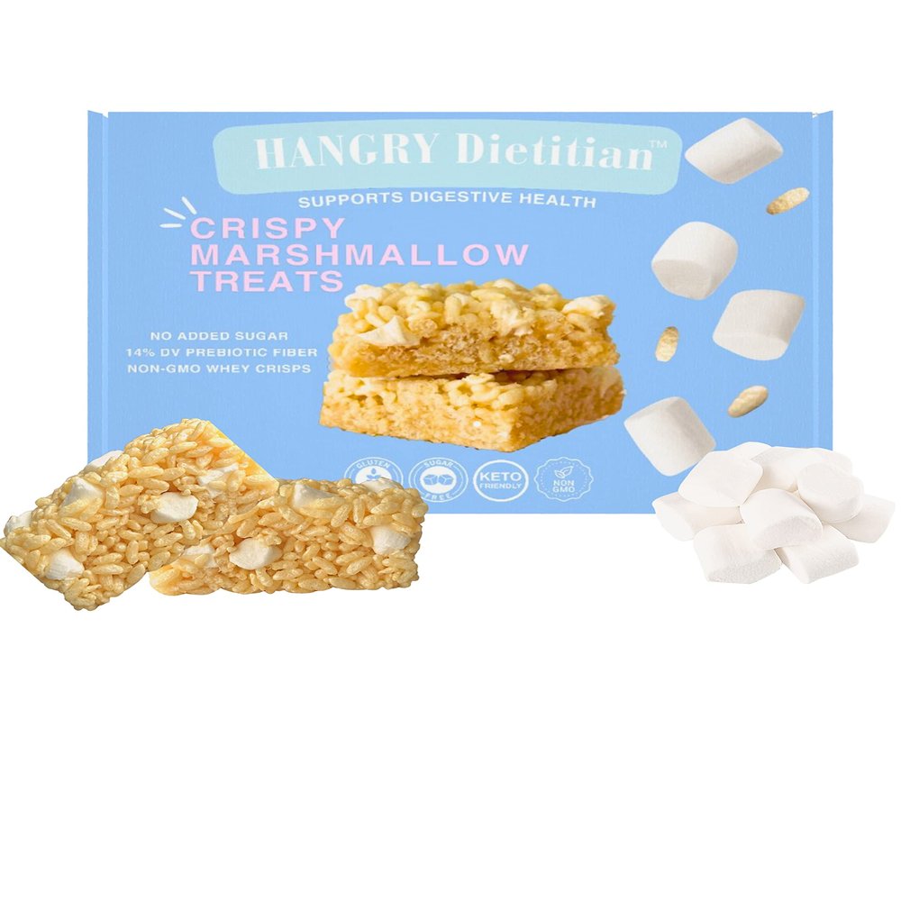 Hangry Dietitian- Crispy Marshmallow Treats, (12 Pack) No Added Sugar, Prebiotics, Protein