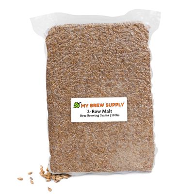 My Brew Supply 2-Row (2L) Premium Malt Beer Making Grain | Brew Your Own Pale to Slightly Dark Beer with Bulk Milled Spring Barley Grains | Grown in Western Europe | 10lb Crushed Grain