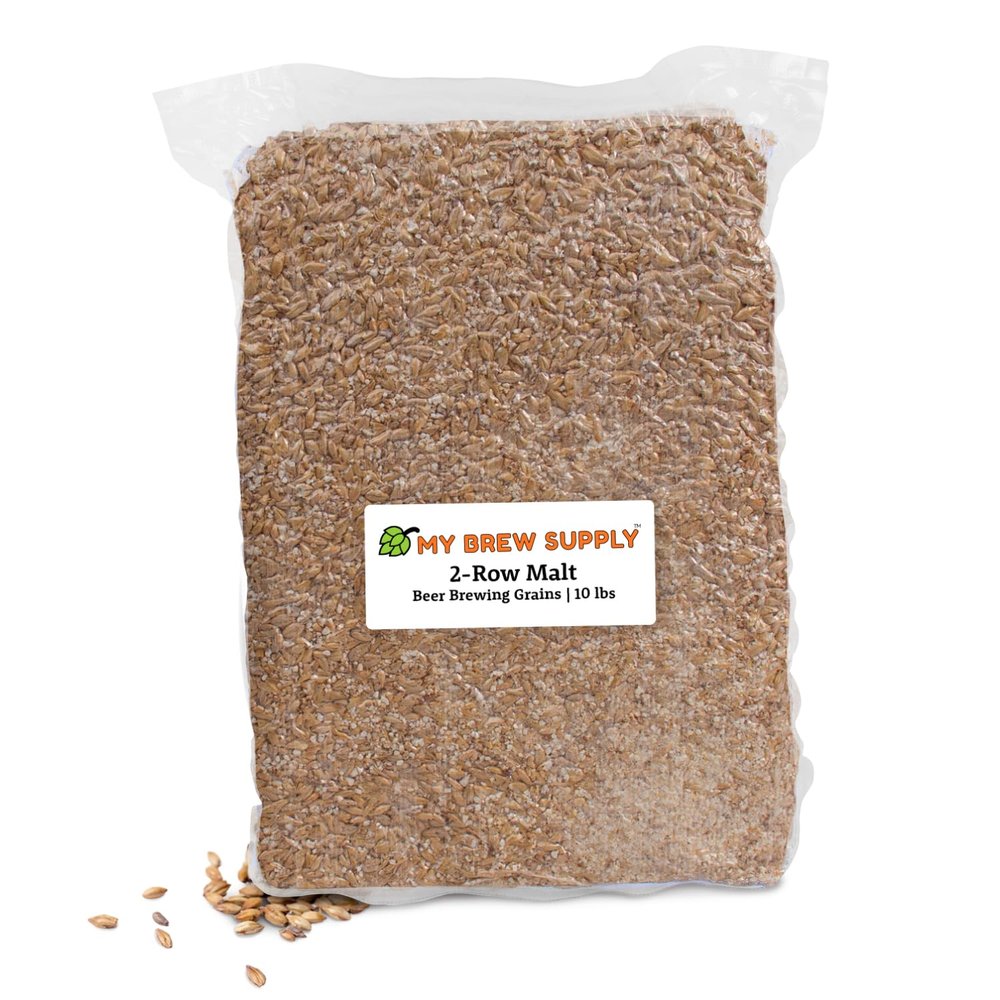My Brew Supply 2-Row (2L) Premium Malt Beer Making Grain | Brew Your Own Pale to Slightly Dark Beer with Bulk Milled Spring Barley Grains | Grown in Western Europe | 10lb Crushed Grain