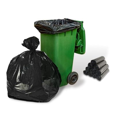 33 Gallon Black Trash Bag, 100 Bags, 1.25 Mil Thick, For Commercial Kitchen, Warehouse, Office, Janitorial, Can Liners, Large Garbage Bags