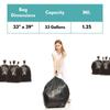 33 Gallon Black Trash Bag, 100 Bags, 1.25 Mil Thick, For Commercial Kitchen, Warehouse, Office, Janitorial, Can Liners, Large Garbage Bags view 3