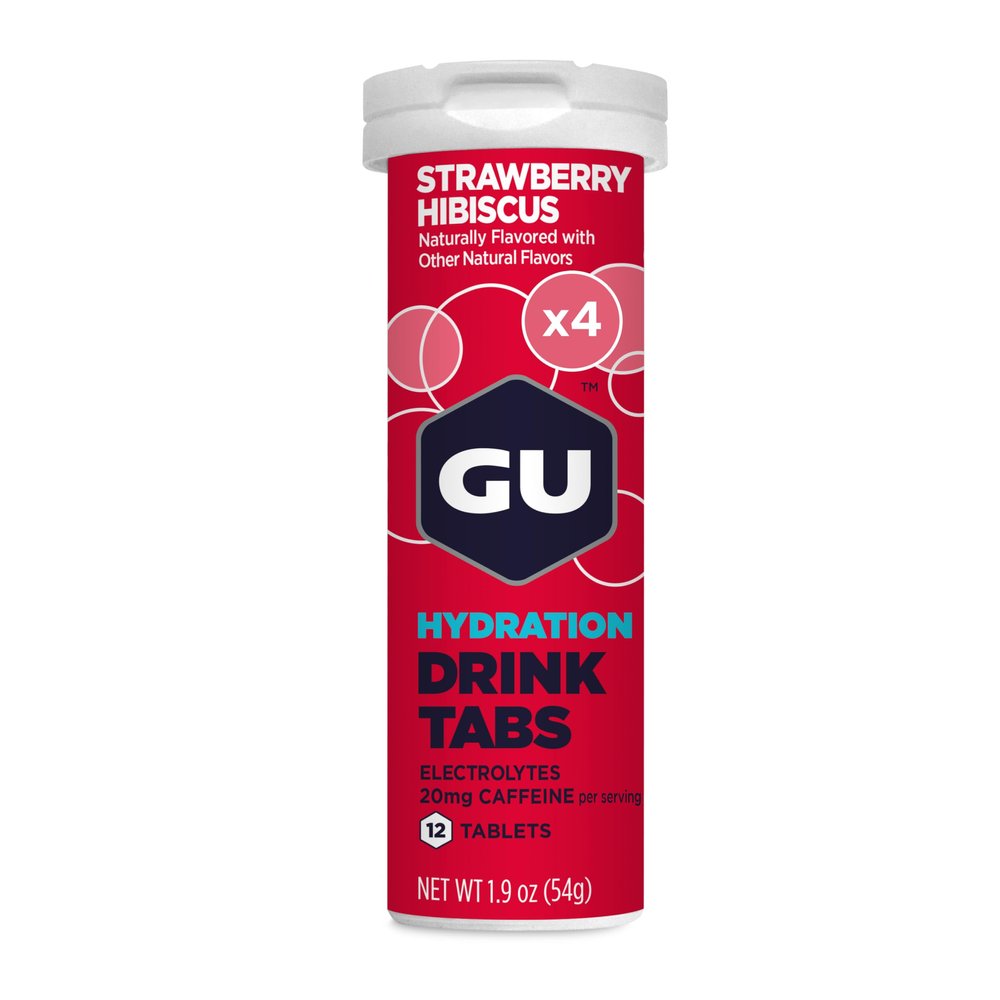 GU Energy Hydration Electrolyte Drink Tablets, 4-Count(48 Servings), Strawberry Hibiscus