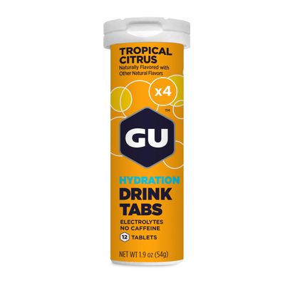 GU Energy Hydration Electrolyte Drink Tablets, 4-Count(48 Servings), Tropical Citrus