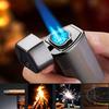 Triple Jet Flame Lighter - USB Electric, Portable, Refillable Butane Lighter - 3 Flame, Windproof - Unique Birthday Gifts for Men, Dad, Husband (Yellow) view 3