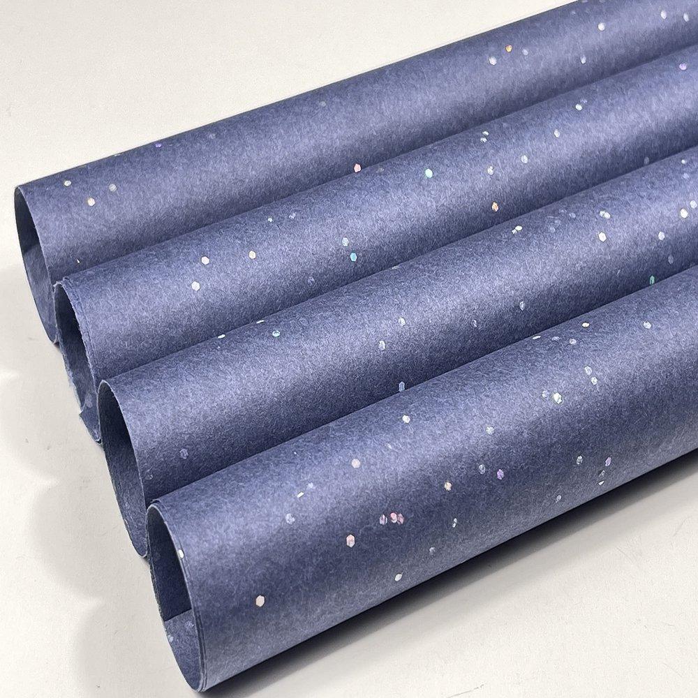 BellaPack 18 Gemstone Collections Gift Tissue Paper 20x20" 24 Flat Sheets/Pack! (Navy Blue With Silver Holo Gemstone)