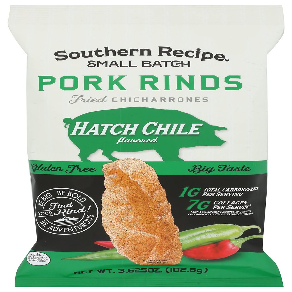 Southern Recipe Small Batch Hatch Chile Pork Rinds, Gluten Free, 3.625 Ounces (Pack Of 12)