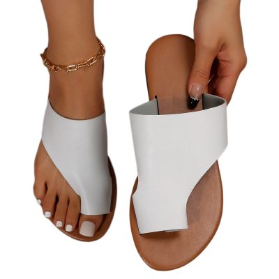 WCXTY Hallux Valgus Womens Beach Sandals,Spring Casual Big Toe Foot Correction Slippers,Summer Lightweight Non-Slip Orthopedic Bunion Flip Flops,for Walking/Outdoor Travel (Color : White, Size : 7)