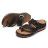 WCXTY Summer Womens Wedge Beach Sandals,Casual Comfy Hallux Valgus Flip Flops for Women,Stylish Clip Toe Orthopedic Corrector Slippers,for Plantar Fasciitis/Bunion (Color : Black, Size : 8.5) view 2
