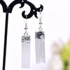 1PC Natural Selenite Ores Earrings Ores Crystal Pillar Earrings Women's Jewelry DIY Gift,Silver view 1