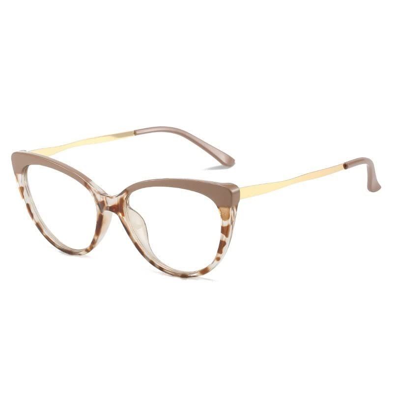 URISMO Stylish Cat Eye Reading Glasses, Cute Cateye Blue Light Blocking Computer Goggle Readers, Anti Eye Strain Eyeglasses (Color : Tortoiseshell, Size : +350)