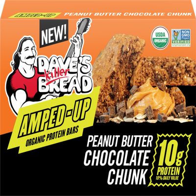 Dave's Killer Bread Amped-Up Peanut Butter Chocolate Chunk Organic Protein Bars, 4 Count