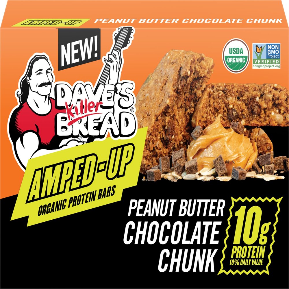 Dave's Killer Bread Amped-Up Peanut Butter Chocolate Chunk Organic Protein Bars, 4 Count