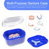 ARGOMAX Denture Case, Denture Cup for Soaking Dentures, Thorough Cleaning of Dentures, Retainer, Clear Braces (Clear Case + Dark Blue Filter and Tray). view 4