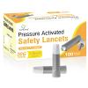 CareLiving Safety Lancets, 100 Count Sterile, Push Button Activated, 30 Gauge Needle, 1.8 mm, Single-Use, Gentle for Comfortable Testing view 1