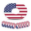 ExpressionMed - Adhesive Patch for Dexcom G7 and Stelo (10-Pack) - Made in The USA, Waterproof, Split Backing, CGM Tape (US Flag) view 1