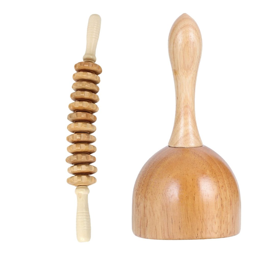 1 Set Massager Scraper Household Appliances Household Tools Massagers Massaging Cup Cupping Wooden Guasha Roller Manual Massage Tool Scraping Board