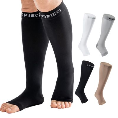 EVOPLECI 20-30mmhg Black Compression Socks for Women Nursing and Man Tight Stockings Support Socks for Women Compression Varicose Veins,Running,Nursing,Athletic Sports (BLACK M)