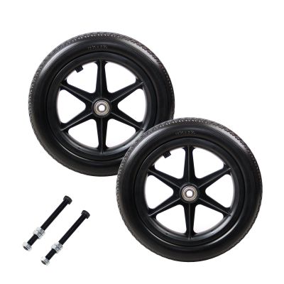 12 Inch Wheelchair Rear Wheel Accessories,12 1/2x2 1/4, Non-Pneumatic Solid Tires, Suitable for Most Manual Wheelchairs, Bearing 12mm(1/2inch), 1 Pair
