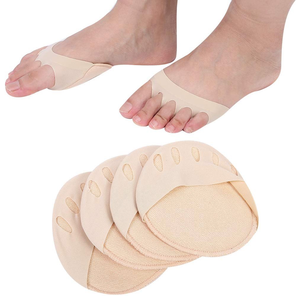 2 Pairs Soft Elastic High Heeled Shoes Forefoot Pad for Stress Relief Pain Relief Patch Skin Color Non-Slip Design