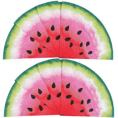 KRE Watermelon Round Fruit Inspired Paper Party Napkins 16 Counts per Pack Disposable Paper Napkin for Summer Harvest Fruits Hand Towel Picnic Parties Dinner Table Decoration Pack of 2 with Bonus Eeuy