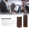 Cigar Case, Portable 2 Finger Carrying Case Cigars Travel Case Elegant, Brown PU Leather Small Cigar Humidor Cigar Gifts for Cigar Lovers, Cigar Accessories for Men view 3