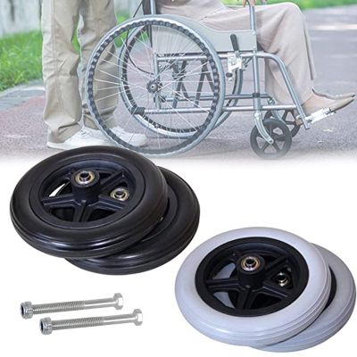Front Castor Wheels, 6" 7" 8" Solid Tyre, 5/16-Inch Stem Diameter, Solid Tires Front Wheel, Replacement Parts Universals Fit, For Wheelchairs, Rollators, Walkers ( Color : Gray , Size : 8inch/20cm )