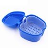 Denture Box Denture Bath Box Orthodontic Retainer Denture Storage Box with Strainer Basket for Travel Cleaning(Dark Blue, Light Blue, White) Light Blue view 3