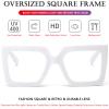 AIEYEZO Oversized Square Blue Light Glasses for Women Cute Big Frame Glasses Fashion Clear Multi-Color Computer Eyewear (White) view 3
