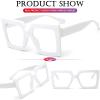 AIEYEZO Oversized Square Blue Light Glasses for Women Cute Big Frame Glasses Fashion Clear Multi-Color Computer Eyewear (White) view 4