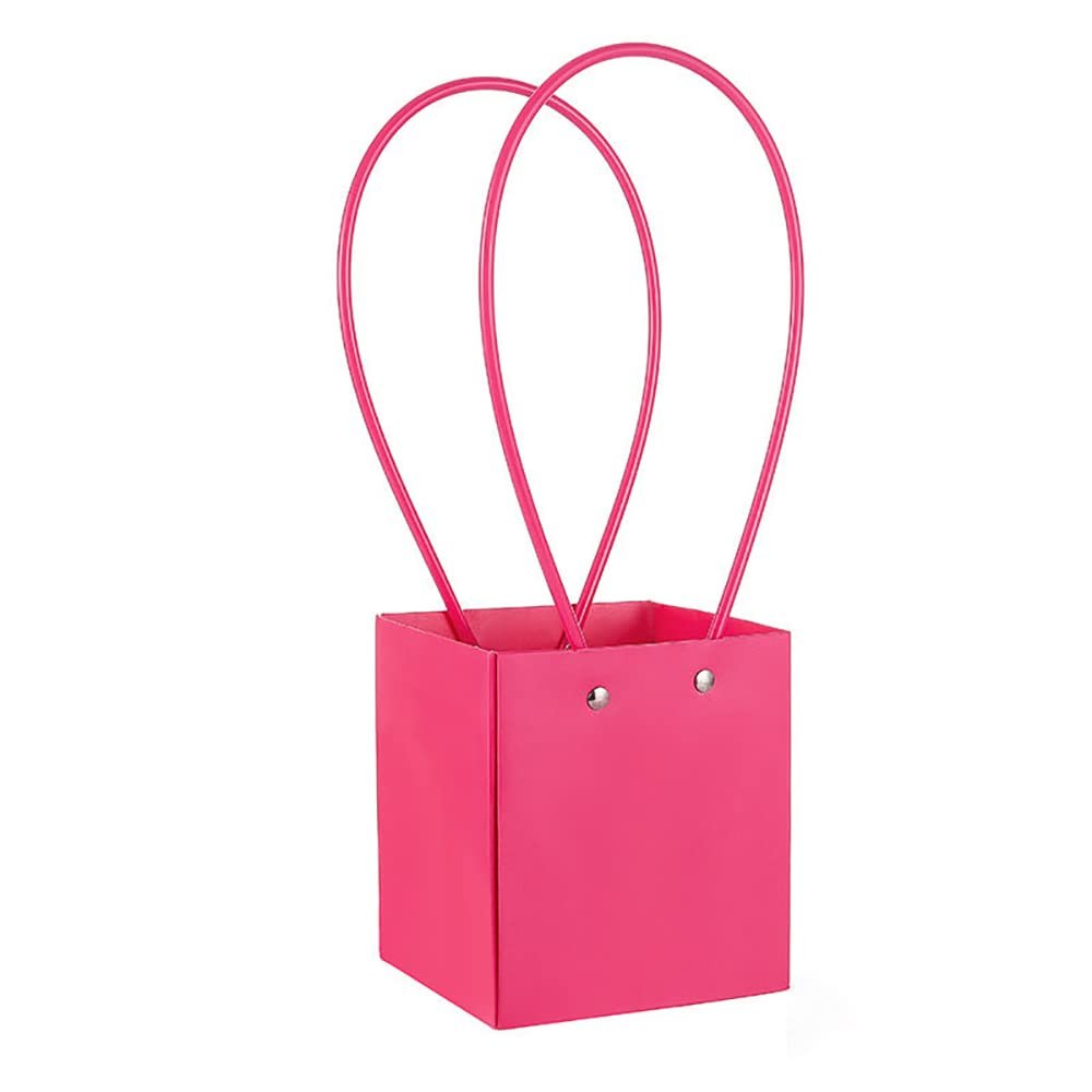 10PCS Flower Gift Bags Paper Bouquet Bags, Paper Flower Bouquet Bags with Handle, Waterproof Bouquet Flower Wrapping Boxes for Mother's Day Wedding Birthday Anniversary Valentine Day