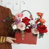 10PCS Flower Gift Bags Paper Bouquet Bags, Kraft Paper Flower Bouquet Bags with Handle, Waterproof Bouquet Flower Wrapping Boxes for Mother's Day Wedding Birthday Anniversary Valentine Day view 3